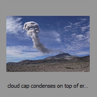 cloud cap condenses on top of eruption